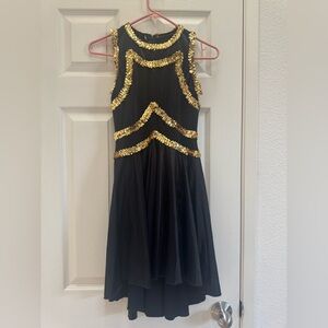 Halloween Costume
Colorguard Outfit Black Dress with Gold Sequins
